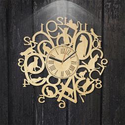 Cat Wood Clock Cute Animal wooden wall clock gift idea For g