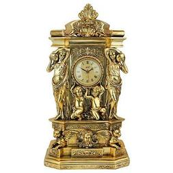 Chateau Chambord Clock in Antique Faux Gold