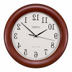 La Crosse Technology 12" Cherry Wood Atomic Analog Clock, Re