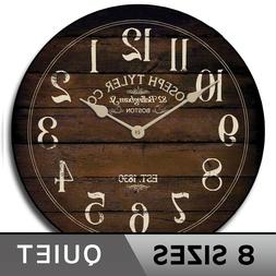 Chestnut Brown  Silent Wall Clock  Battery Operated Whisper 