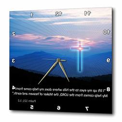 3dRose Christian - Inspirational Psalm - Wall Clock, 15 by 1