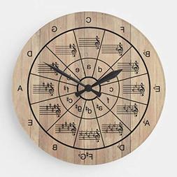 Large Decorative Wooden Quartz Silent Clock 14 Inches Home C