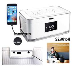 RCA Dual Alarm Clock Radio with Multicolor Fashion Wraps