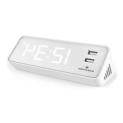 Marathon USB Clock Charger With 2 Front Charging Ports. Hote
