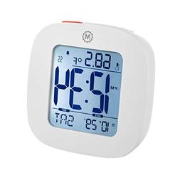 Marathon Small Compact Alarm Clock with Repeating Snooze, Li