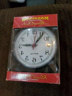 Marathon CL034001WH Mechanical Wind-Up Alarm Clock Black M