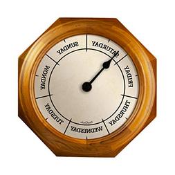 DayClocks Classic Day of The Week Fun Retirement Gift-Oak Wall Clock, 9.5
