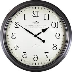 20" Large Classic Round Wall Clock Bronze, Analog Quiet Quar