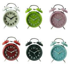 Classic Vintage Number Retro Double Bell Desk Table Alarm Cl