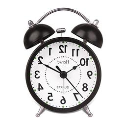 HENSE Classical Retro Twin Bell Mute Silent Quartz Movement 