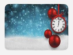 Clock Bath Mat Bathroom Home Decor Plush Non-Slip Mat 29.5" 