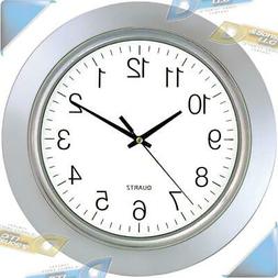Timekeeper 13" Clock with Silver Frame and Chrome Bezel / Fl