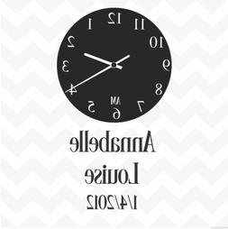 Clock face personalised custom date & names vinyl wall stick