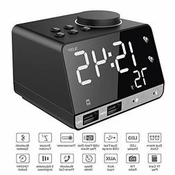 Thpoplete Clock Radio, 4.2" LED Digital Alarm Clock with Dua