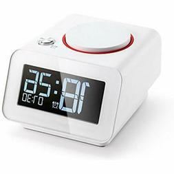 Homtime Clock Radios Alarm For Bedroom With Dual USB Charger