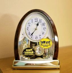 "joyful Crystal Pearl" Brown Musical Mantel Clock *12 Melodi
