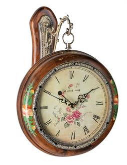 Victorian Trading Co Double Sided Wooden Hanging Clock Pocke