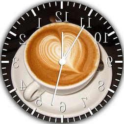 Coffee Art wall Clock 10" will be nice Gift and Room wall De