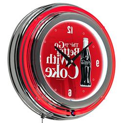 Trademark Gameroom Coke Chrome Double Rung Neon Clock - Coca