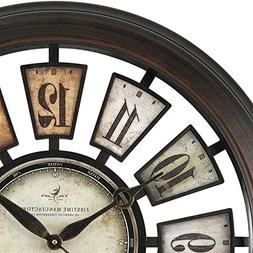 Colorful Numeral Plaques Clock - 22.5" Black Metallic Frame/