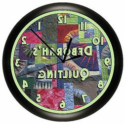 COLORFUL PERSONALIZED QUILTING WALL CLOCK SEWING ROOM DECOR 