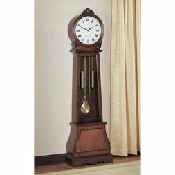 Coaster Company Brown Wood Grandfather Clock with Chime