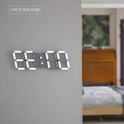 ROIRETNI Cool Gray Smart LED Digital Wall Clock - Alarm Ther