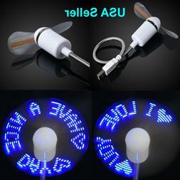Cool Office Gadget USB LED Flexible Clock and Message Fan Fo