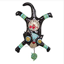 Allen Designs "Craft Attack Whimsical Cat Pendulum Wall Cloc