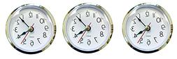 3-pack 2.5" Craft White Clock Insert with Gold Plastic Rim, 