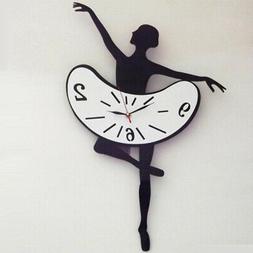 Creative Acrylic Art Dancing Girl Wall Clock Quiet Quartz Cl