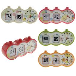 Creative Flip Alarm Clock Desktop Table Bedside Clock for Be