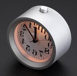 Simple Alarm Clock,ECVISION Creative Small Round Aluminium S