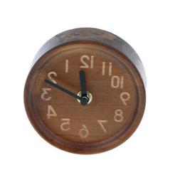 Creative Wood Clock Portable Travel Clock For Bedrooms Desk 