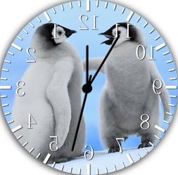 Cute Baby Penguins Borderless Wall Clock for Home Office Wal