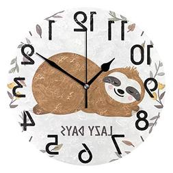 Naanle Cute Baby Sloth Sleeping Among Flowers and Leaves Rou