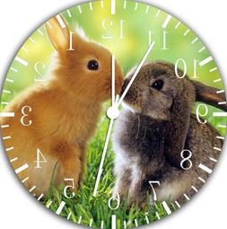 Cute Bunny Rabbit Frameless Borderless Wall Clock For Gifts 