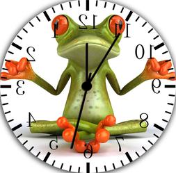 Cute Funny Frog Frameless Borderless Wall Clock Nice For Gif