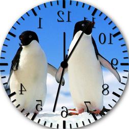 Cute Funny Penguins Frameless Borderless Wall Clock Nice For