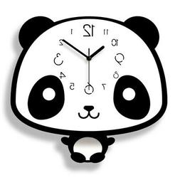 Panda Type Children Gifts Wall Clocks Decor Sil R9t3