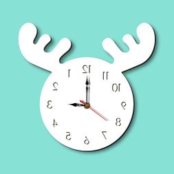 Cute Moose Decorative Quartz Wall Clock Silent Clock for Liv