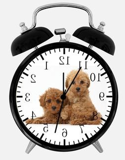Cute Poodle Puppy Alarm Desk Clock 3.75" F06 Nice For Decor 