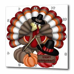 3dRose Cute Red, Orange, and Brown Turkey with Happy Thanksg