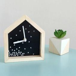 Cute Simple Small House Shaped Wall Clock Silent Home Bedroo
