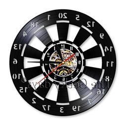 Dart Board Design Vinyl Record Wall Clock Handmade Wall Deco