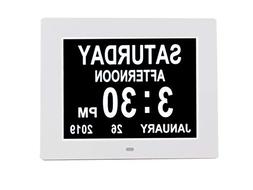  Digital Day Calendar Alarm Clock- 8 Alarms,Non-Abbreviated 