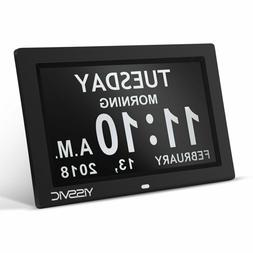 YISSVIC Day Clock 9" Digital Frame Clock with Day and Date f