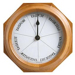 Day of Week Wall Clock in Oak - Retirement Gift - Dementia A
