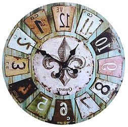 LuLu Decor, Old time French Country Style Rustic Round Wood 