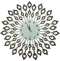 LuLu Decor, 25&rdquo; Vintage Metal Wall Clock, 9&rdquo; White Glass